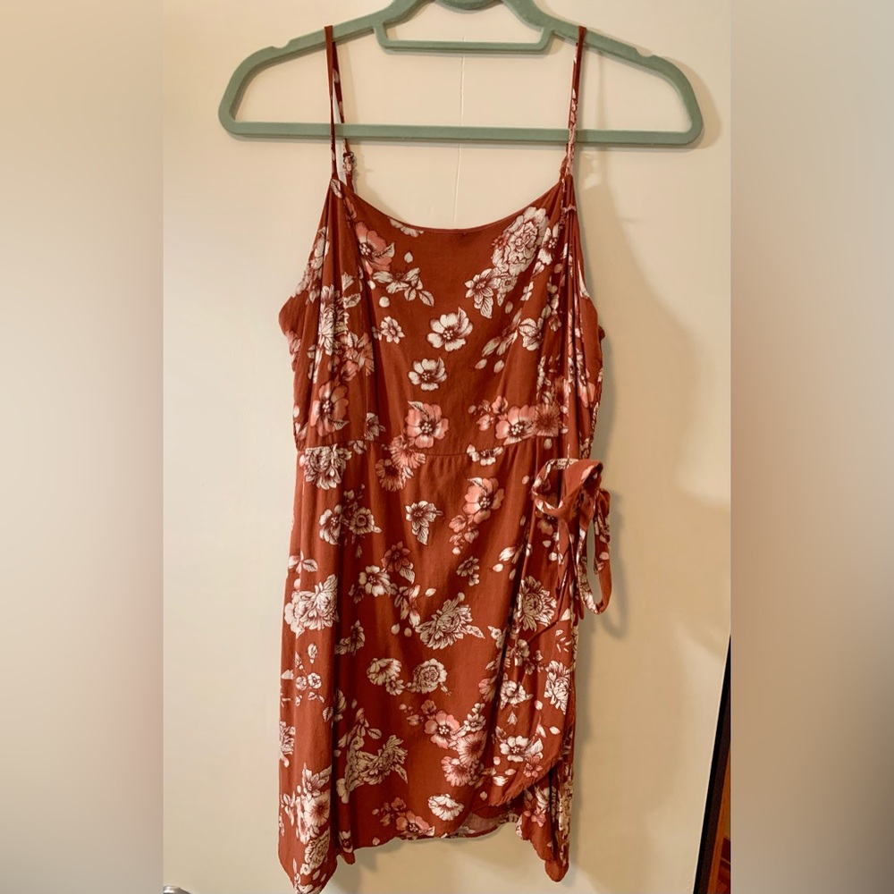 Rust and white floral dress // Large // Mason & Belle